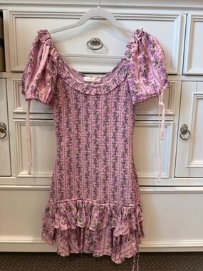 LoveShackFancy Pink Floral Dress